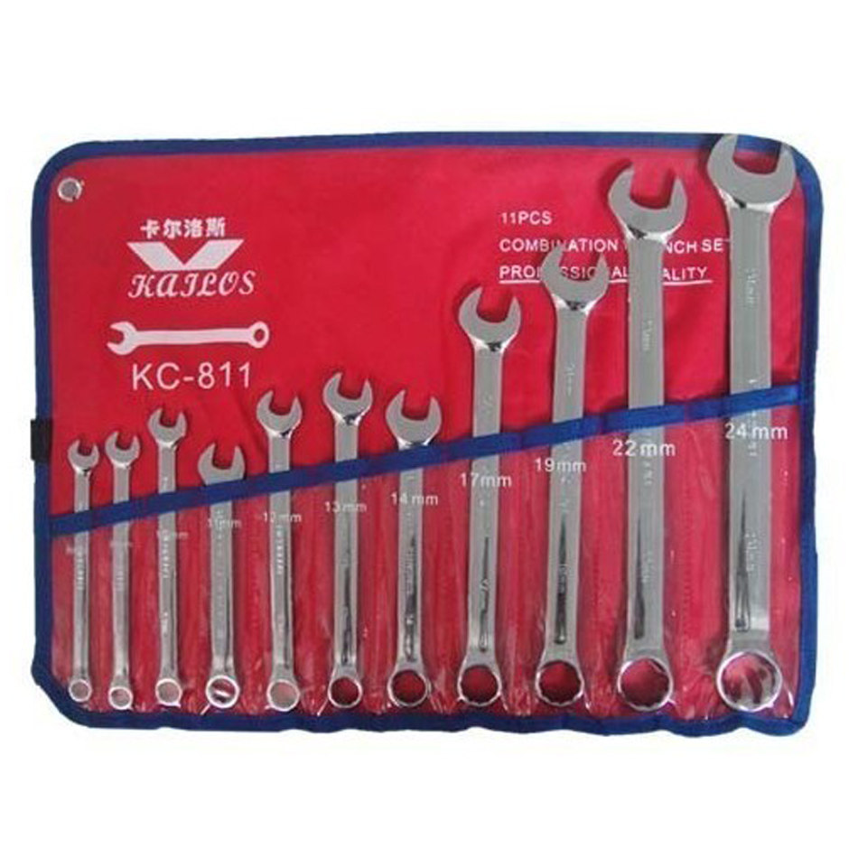 Karlos KC-811 suit mirror throwing plum open wrench (11 pieces set)