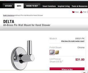 DELTA DERDA Imported DERDA single hook All-Brass chrome plated