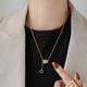Does not fade ins simple cold wind double ring cylindrical necklace female summer clavicle chain niche light luxury 2022 Valentine's Day