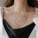 Colorless double-layer snake bone chain long necklace women's light luxury niche cold wind sweater chain design sense of high-level Tanabata