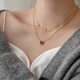 2022 new niche design sense advanced red love heart cross crystal necklace stacked collarbone chain