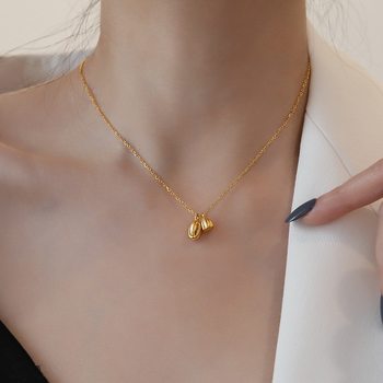 ins cold wind lotus pendant necklace female collarbone chain niche pendant necklace 2022 new style does not fade Tanabata