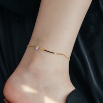 2023 NEW TIDE SUMMER LADY 18K GOLD FOOT CHAIN WEB RED SMILE ZIRCONS FEET CHAIN FEMALE BRIEF ABOUT NOT FALLING