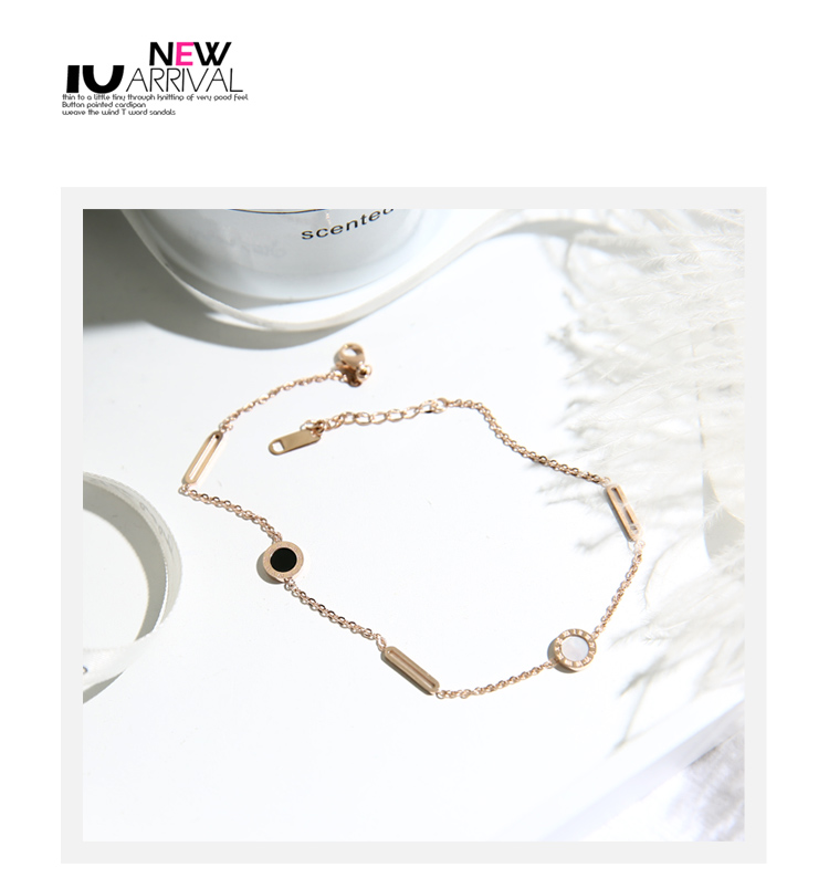 Thép titan mạ vàng 18K, vàng hồng trắng đen, vòng chân cá tính nữ thời trang đơn giản không phai trang sức đa năng vòng chân nhảy múa