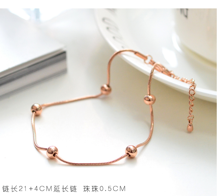 2018 Nhật Bản và Hàn Quốc thời trang rose gold vòng chân của phụ nữ cá tính đơn giản sinh viên hoang dã titanium đồ trang sức bằng thép phụ nữ không phai