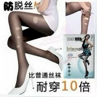 Mùa hè Fushang Lycra lụa chống tụt quần chống giật lõi-spun lụa pantyhose siêu mỏng siêu trong suốt vớ chân gầy 8208 - Vớ giảm béo