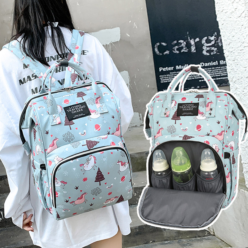 Mommy bag mother and baby go out light 2021 summer new multi-functional fashion cute large-capacity mother backpack