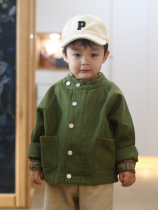 Yan Tai Korean Childrens Clothes Boys Costumes Spring and Autumn Baby Jackets Baby Baby Sleeve Baby Clothes Green