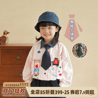 砚台家童装日系儿童超短小领带男童免打结套头宝宝演出服衬衫领结