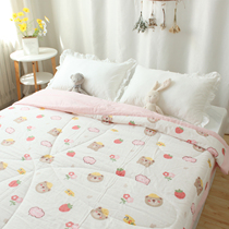 Air-conditioned summer thin quilt double machine washable water washing cotton Children single cotton double yarn summer cool quilt