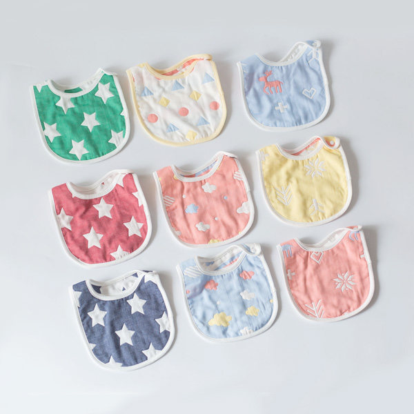 5 baby bibs for a baby to eat, a spat towel pure cotton thick side surrounding a large bib