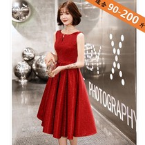 Special size toast wine fat mm usually can wear elegant bridal evening dress 200 jin banquet belly Noble back door
