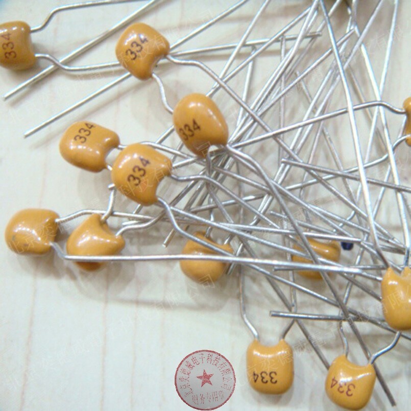 Original non-polar monolithic capacitor 334 330NF 0 33UF straight plug 10 3 yuan