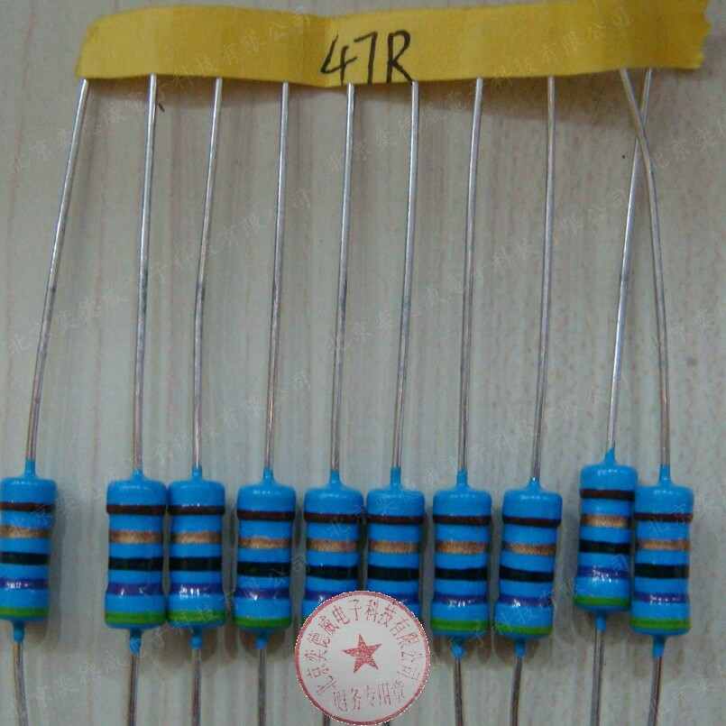 Metal film resistor 1% 47R 47 ohms 1W 10 15 yuan in-line