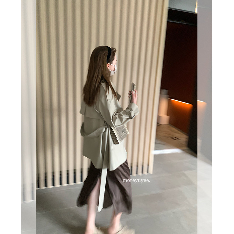 YUYEE_ private clothes pituitary card with chic windcoat jacket female medium long version 2022 Early spring new casual jacket