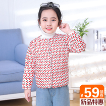 Childrens down liner light and thickened small and medium-sized boys and girls autumn and winter clothes anti-season childrens clothing short baby coat