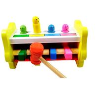 Knocking colorful little jumping man 1-3 years old early education Montessori teaching aids Knocking table hammer box hitting trapeze toy piling table