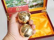 Solid pure bronze ball fitness ball polished feng shui ball gift box Baoding fitness ball health ball handball gift giving elders