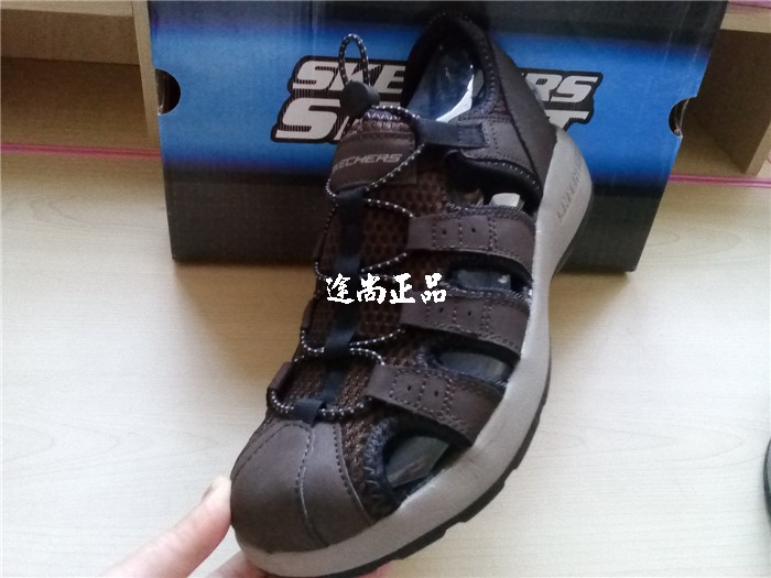 2018 new skechers SKECHER của nam giới dép giày bãi biển baotou chân dép thể thao 51834 dép quai hậu đẹp