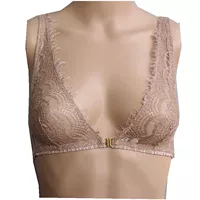 Xuất khẩu Mùa hè Bắc Âu Tình dục Lông mi mỏng Ren phía trước Khóa Không có Vòng thép Bikini Tam giác Bra S áo bra đẹp