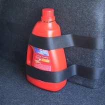 Car fire extinguisher fixed with reserve case storage strap On-board Oil Barrel Warning Signs Bracket Magic Sticker Tape