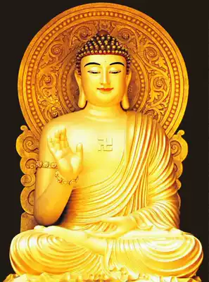 Precision printing new DMC cross stitch Buddhism Tat Buddha golden statue