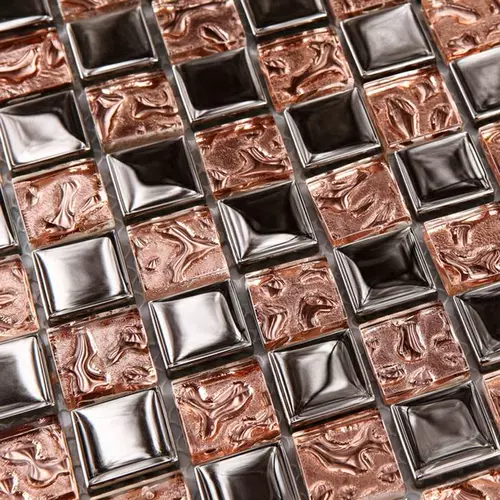 Мозаика из нержавеющей стали, розовое золото