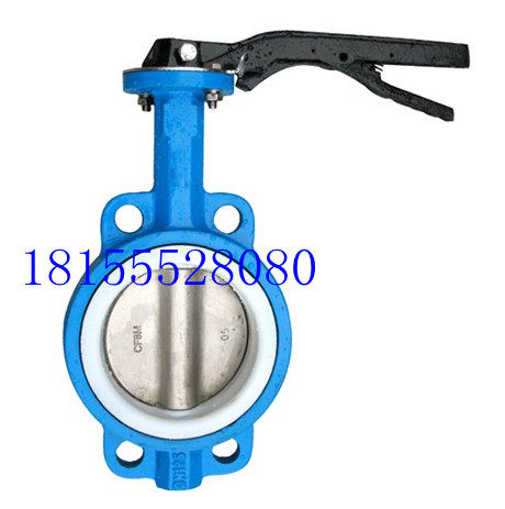D71F - 16 manual tefluorine butterfly valve lined with tetrafluorine butterfly valve stainless steel plate 304 plate