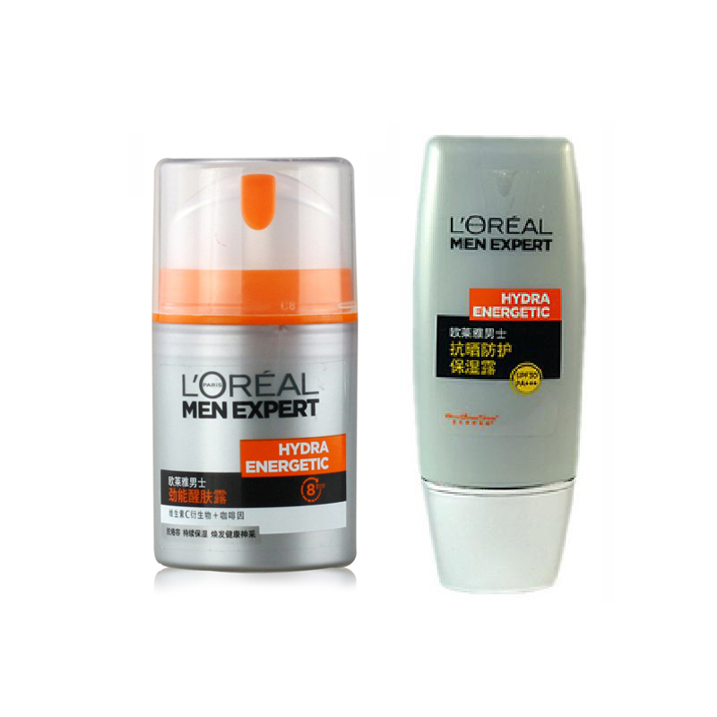 loreal欧莱雅 男士护肤抗晒两件套装 专柜醒肤露