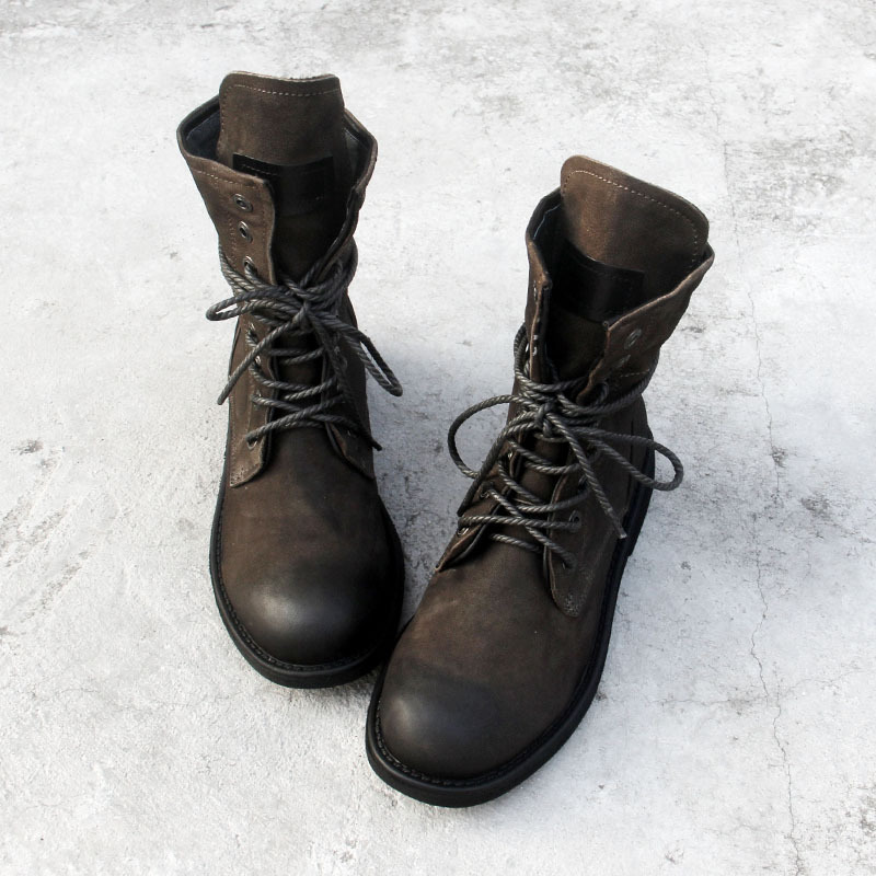 Amas Original Autumn Sheepskin Round-Toe British Retro Short Boots Genuine Leather Lace-Up Martin Boots Women's Flat Desert Shoes Winter Amas Original Autumn Sheepskin Round-Toe British Retro Short Boots Genuine Leather Lace-Up Martin Boots Women's Flat Desert Shoes Winter
