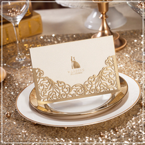 2019 New high-end custom invitation creative hollow European personality beautiful wedding invitation invitation