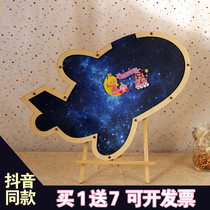 Creative aircraft Starry Sky custom sign-in board Star wood chip signature guest wedding gift book business Annual Meeting layout