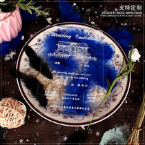 Net red transparent Nordic minimalist Wind minimalist with custom wedding Heinebook hand-painted creative romantic wedding invitation Letter invitation