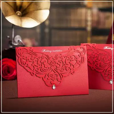 Weisimei 2019 invitation letter new photo red hollow European style creative custom wedding invitation invitation wedding invitation