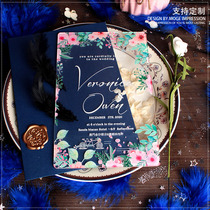 Pink Rose Waves Invitation Letters Custom Wedding Happy wedding Acrylic Crystal Clear invites the Cambodian Department Please post