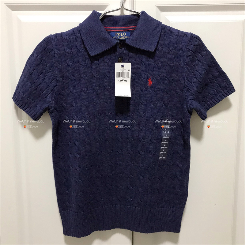 In Transit Polo Ralph Lauren Short-Sleeved Polo Collar Cable Knit Sweater for Older Children