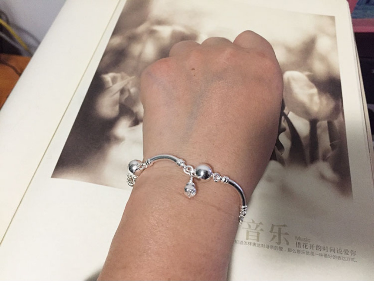 Mu Yi handmade bạc 99 sterling bạc vòng đeo tay vòng chân bướm rung gió handmade dân tộc có thể được tùy chỉnh chiều dài cặp đôi mô hình cửa hàng phụ kiện