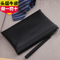 Mens handbag Handbag Handbag Handbag handbag Handbags Handbags Bag Letters Enveloping Head Layer Cow Leather Genuine Leather Large Capacity Tide