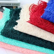 Big red transparent breathable cloth embroidery fabric hollow cloth satin mesh Royal blue lace lace Sky blue powder