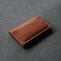 Slow work Tuscany Soft Tanned Tanned Head Layer Cow Leather Card Kit Lychee Tattoo Card Bag Name Card Holder Drivers License Bag