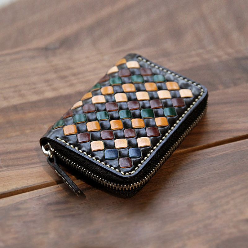 Slow work 6 colors woven waist-to-hip leather key bag sparkling and original design Once you realize your 6 horse-hip dreams