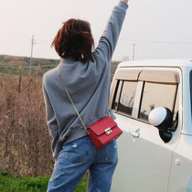 Slow Work Original Design Head Layer Cow Leather Small Square Bag Woman Inclined Satchel Chain Bag Genuine Leather Single Shoulder Inclined Satchel Day Ensemble