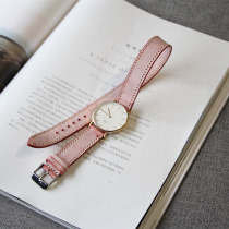 Slow Work Wipe Wax Cow Leather Double Lap Strap Handmade Tannic Head Layer Genuine Leather Personality Custom Strap Retro