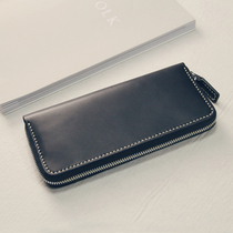 Long Zipper Handmade Wallet Handheld Bag Head Layer Cowhide Original Design Slow Work Fine slowlife Retro