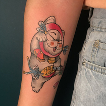 Over 15 yuan tattoo stickers waterproof female long-lasting simulation tide cat dumplings Japanese wind stickers