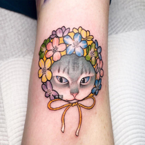 Over 15 yuan tattoo stickers Waterproof female long-lasting color flower cat cute Japanese tattoo stickers