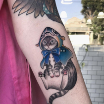 Over 15 yuan tattoo stickers waterproof female long-lasting blue cat cute cartoon Japanese Ukiyo-E stickers