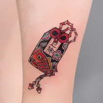 Full 15 yuan carp in addition to doom Imperial tattoo stickers waterproof female lasting simulation Japanese Korean hipster