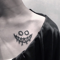Full 15 yuan clown tattoo sticker waterproof female lasting simulation smiley face Korean horror Dark Wind sticker