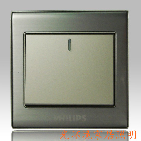 Philips switch socket Q8-211 One single open single control unipolar power switch metal series